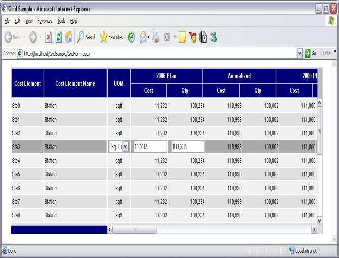 Scroll Table Edit