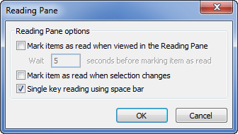 Reading Pane Options